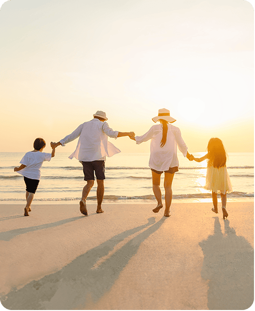 Familia en la playa